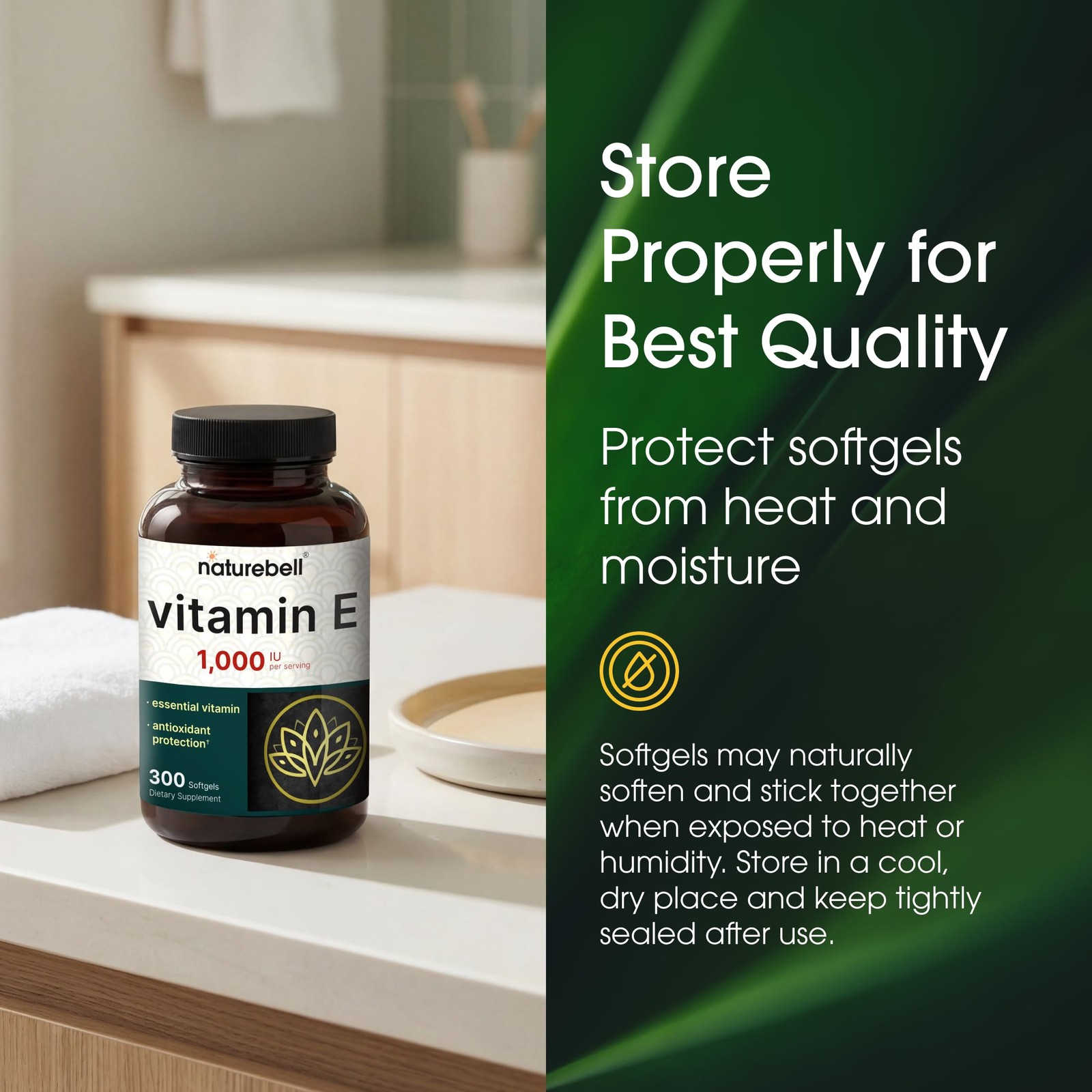 Vitamin E 1,000 IU Per Serving – 300 Count Gluten-Free & Non-GMO