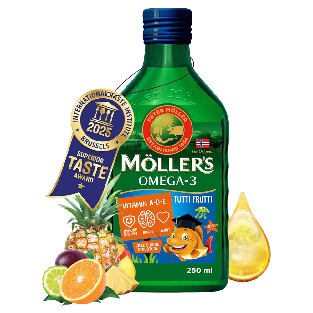 Möller’s Norwegian Tutti Frutti Flavoured Fish Oil Omega-3 DHA EPA Möller’s x10