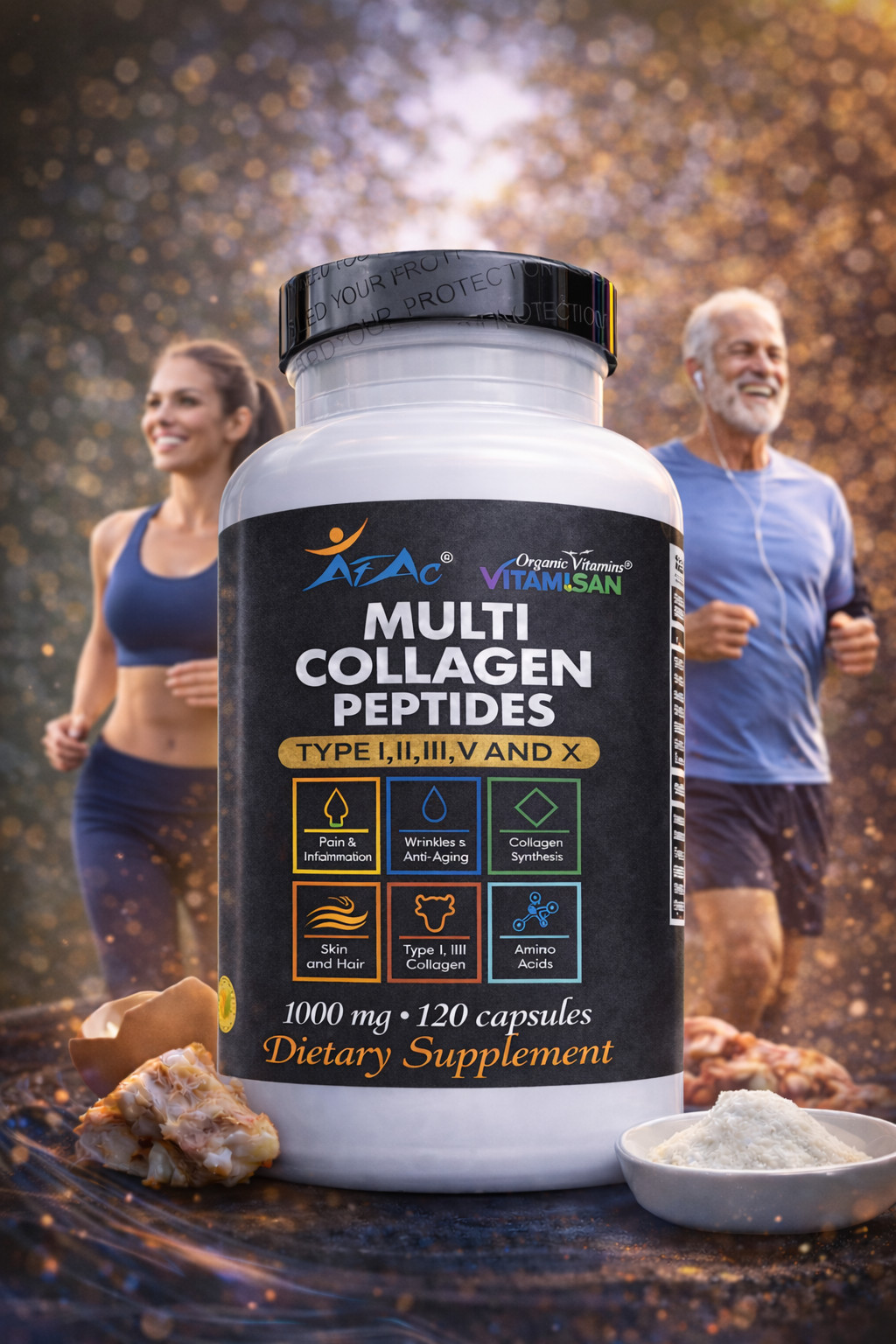 Total Collagen Protein Hydrolyzed Collagen Supplement 120 Caps paleo no gmo