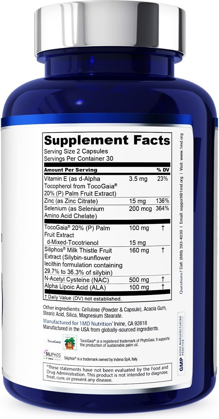 2-Packs 1MD Nutrition LiverMD – Liver Support Supplement 120 Caps | Exp 09/2028