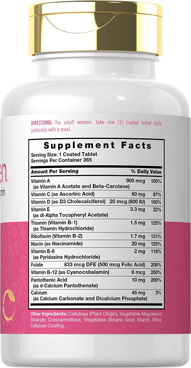 Once Daily Women’s Multivitamin | 365 Tablets | Non-GMO | by Carlyle