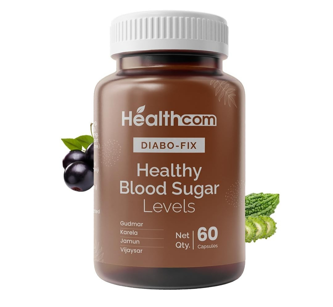 Healthcom Herbal DIABO-FIX Diabetic Care 60 Cap with Karela, Gudmar and Jamun