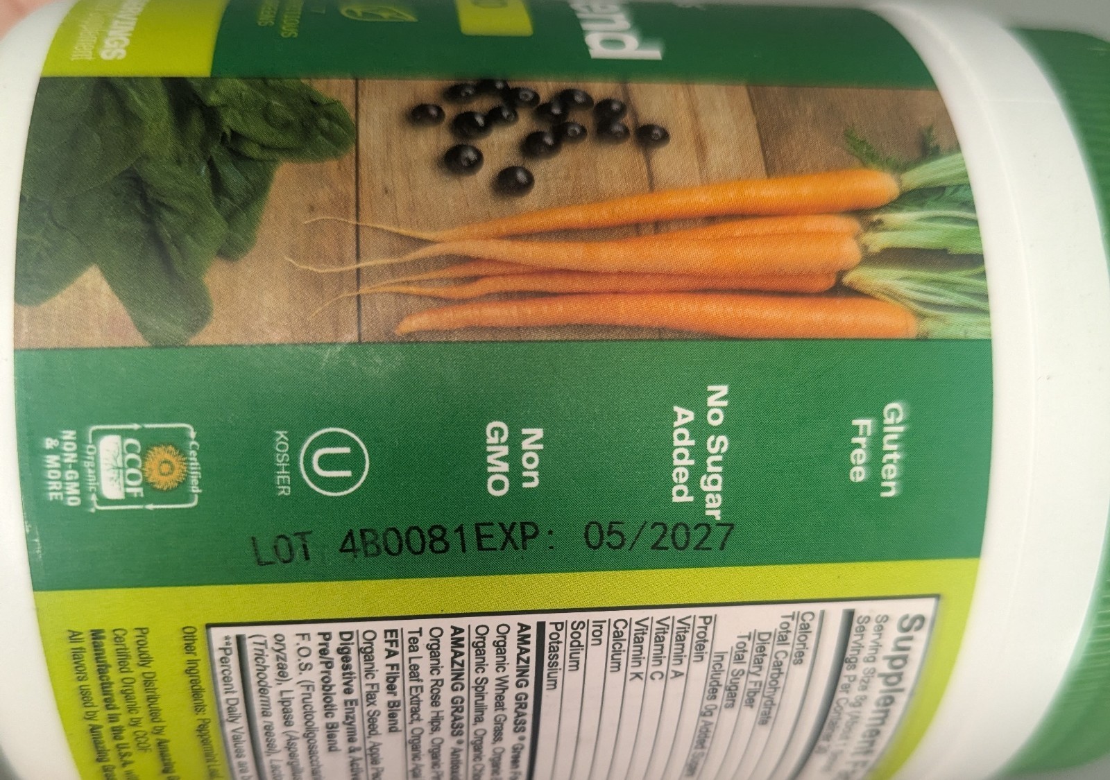 Amazing Grass Green Blend Superfood Supplement. 8.5 oz. Exp 05/27. Safety Sealed