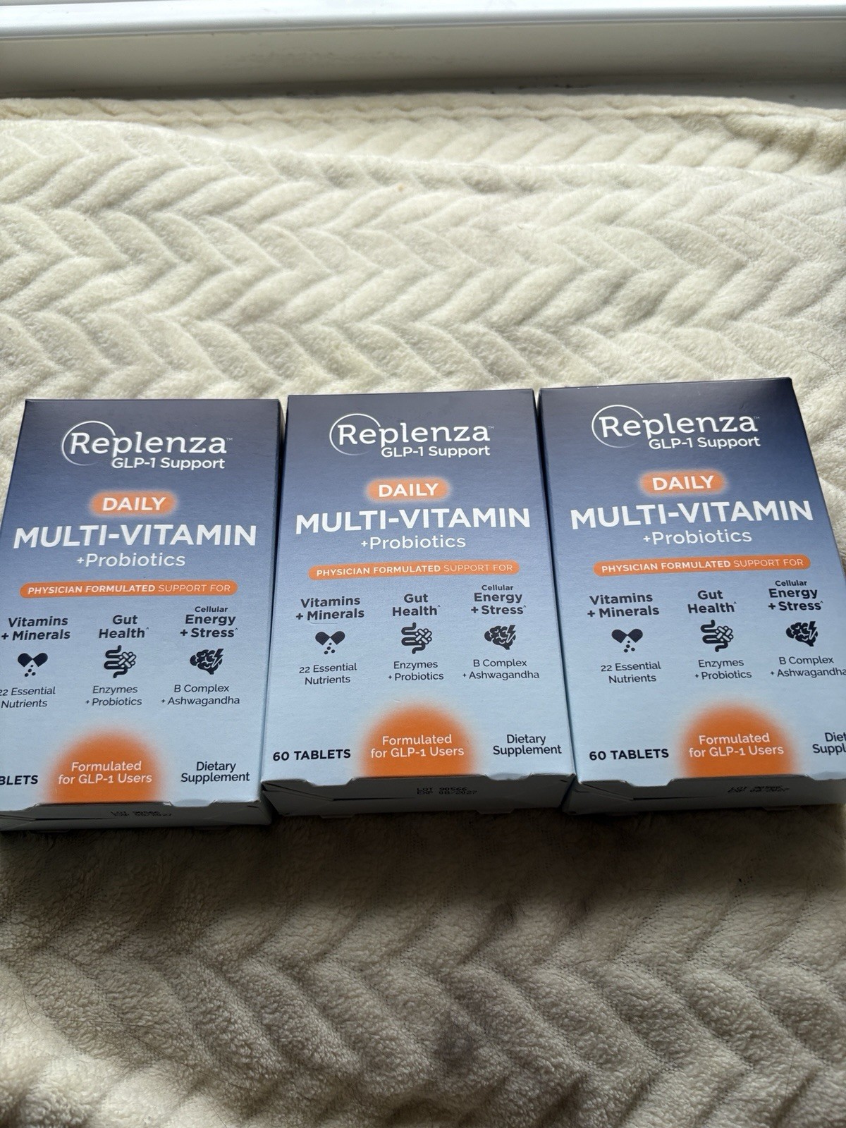 3 Boxes Replenza Daily Nutritional Supplement 60ct