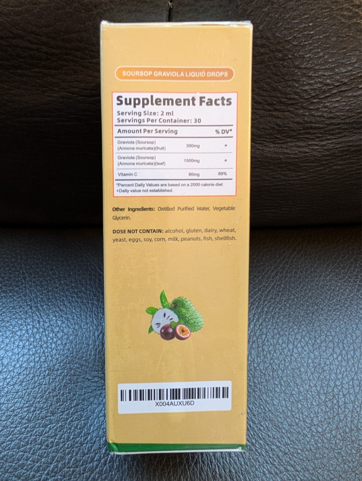 Soursop Graviola Leaf Extract Liquid Drop for Cell Support & Immune Health, 2 oz