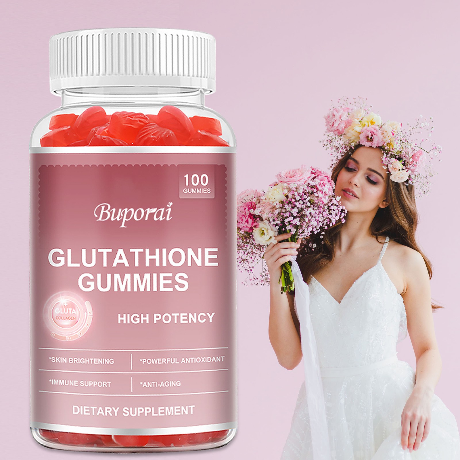 Glutathione Gummies – Anti-aging, Anti-wrinkle, Skin Whitening, Detox, Collagen
