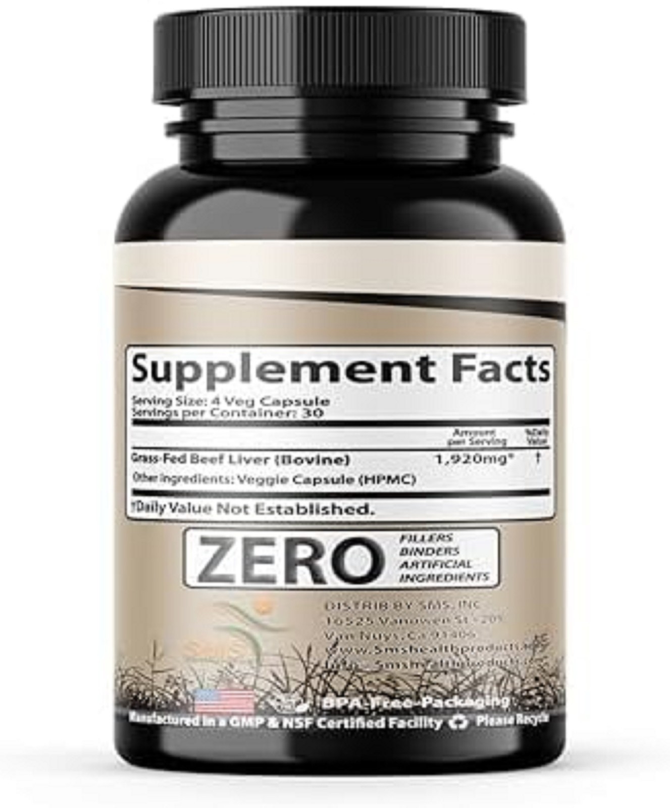 Desiccated Thyroid Supplement W/ Beef Liver Thyroid Glandular Grass Fed, 120 PCS