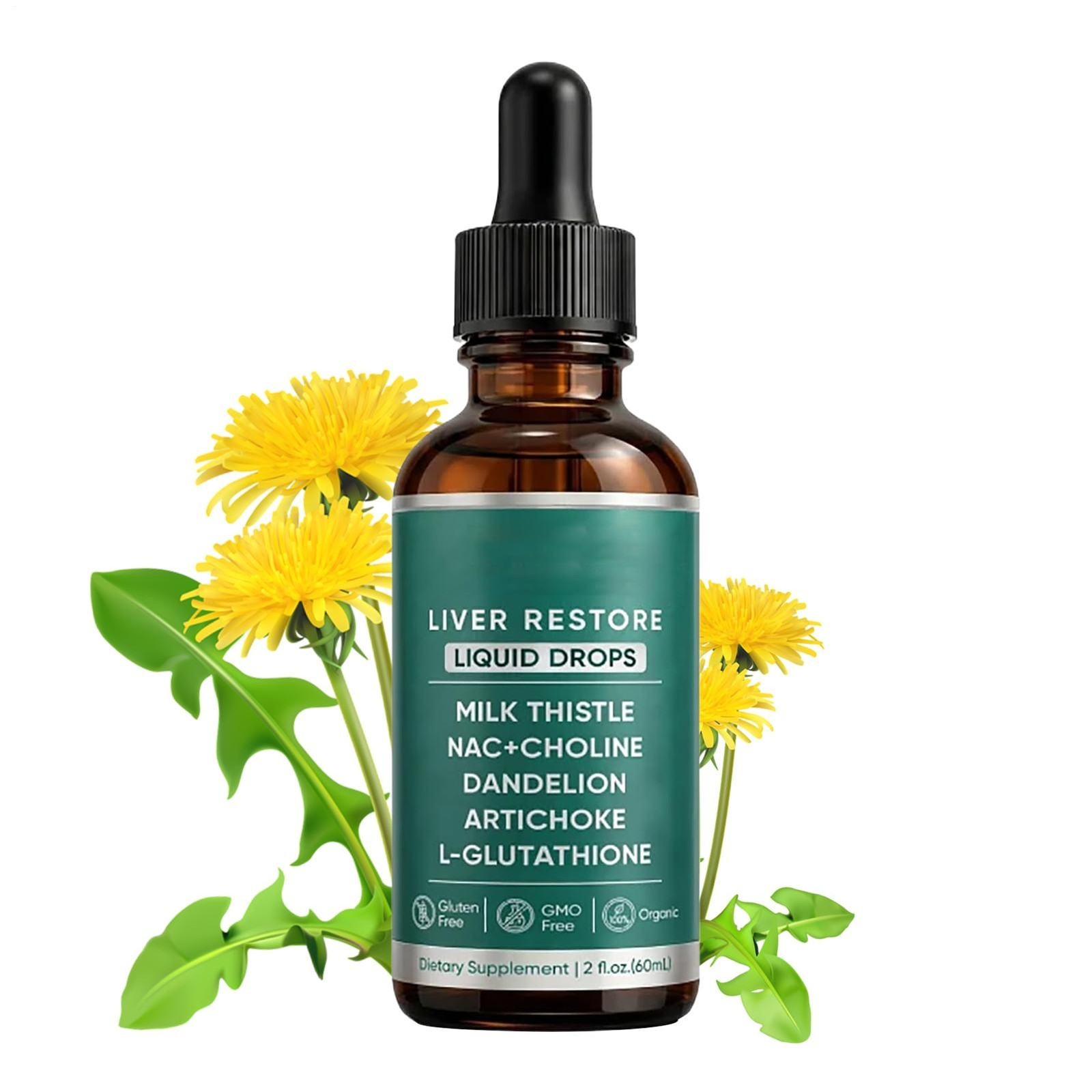 Purelia Liver Restore Drops – Complete Liver Detox Support Supplement 60ml, USA