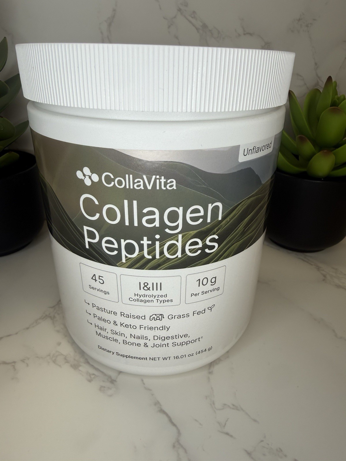 CollaVita Hydrolyzed Collagen Peptides Types I & III Unflavored 10.72oz Exp 9/27