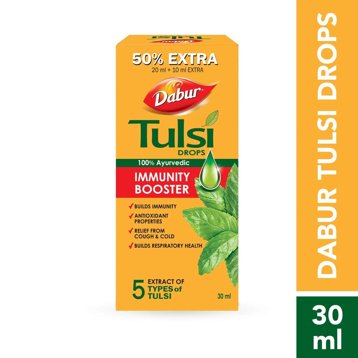 2 Pack Dabur Tulsi Drops Liquid Immunity Booster Ayurvedic Wellness 30ml