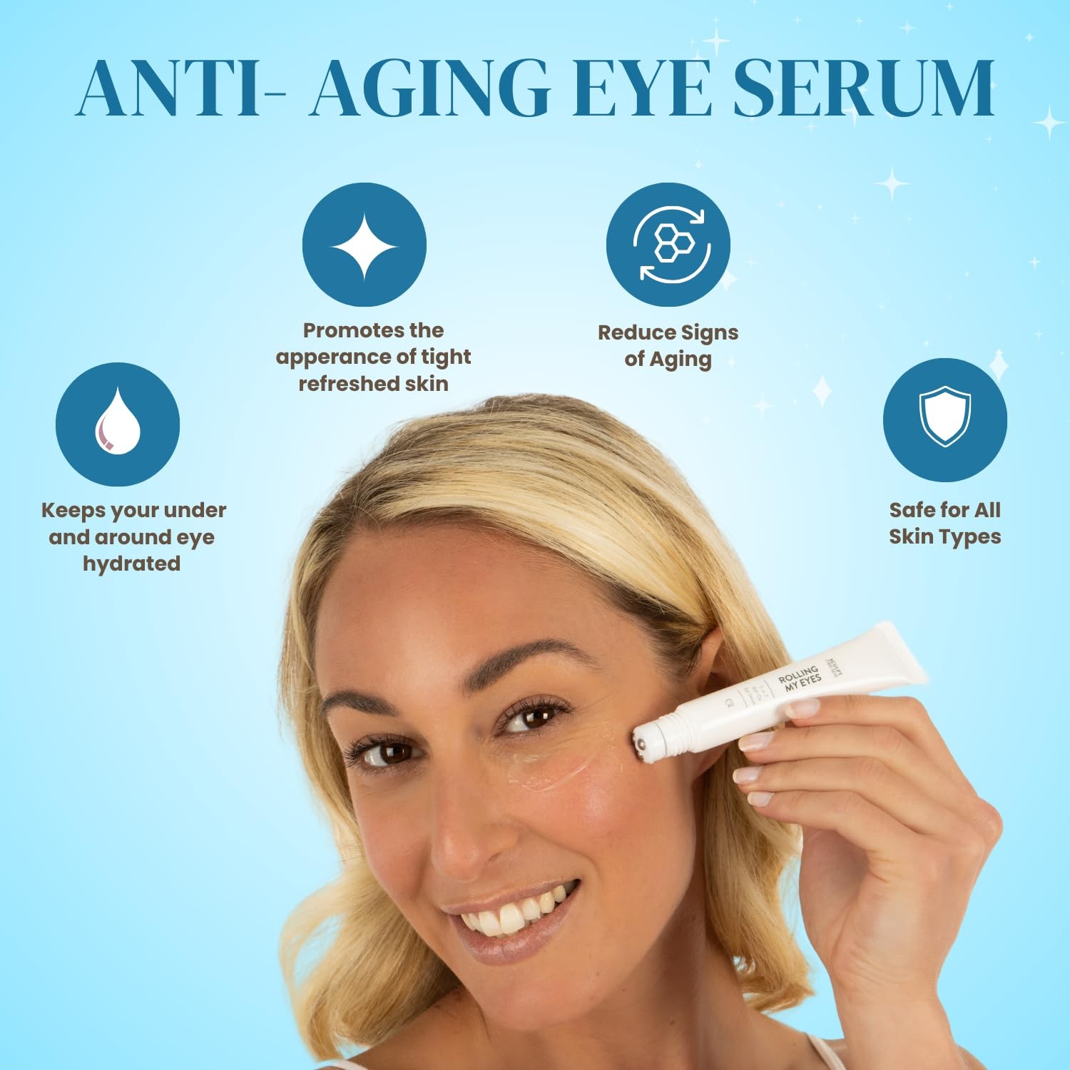 Miss Spa Eye Serum 5-in-1 Roll On Cream, Helps De-puff 0.5 Fl Oz (Pack of 1)