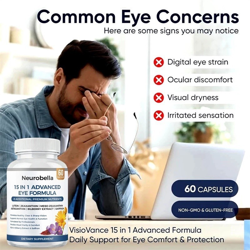 1-3Pack Neurobella 15 in 1 Advanced Eye Formula – 15 in 1 Eye Formula, New & US