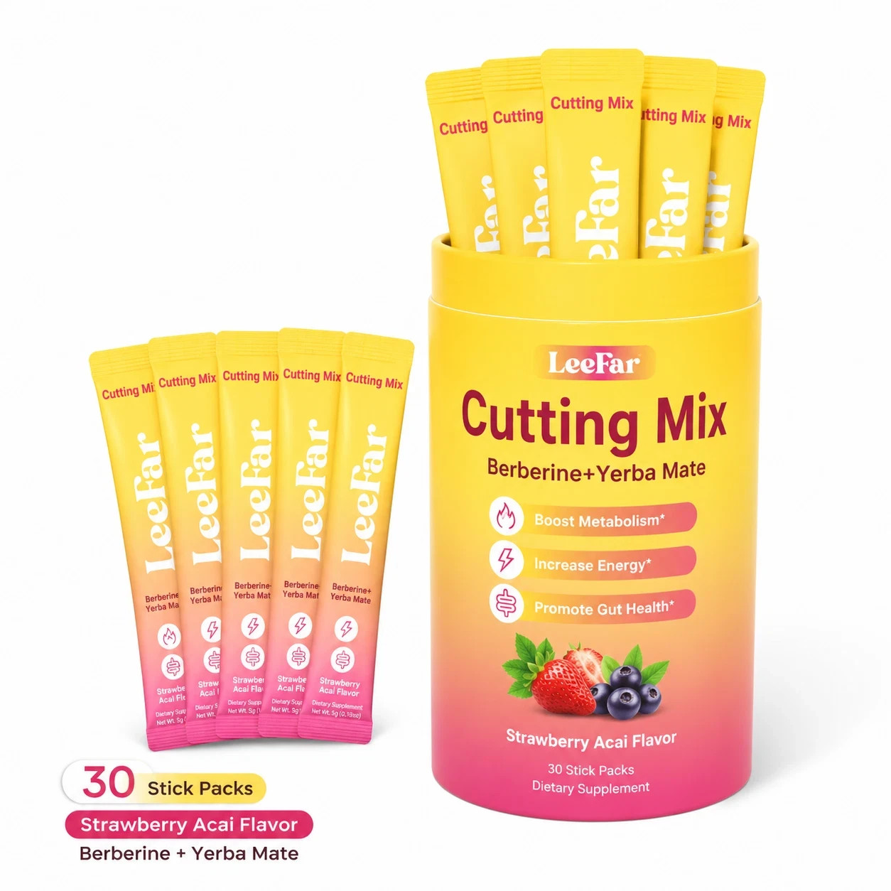 LeeFar Cutting Drink Mix – Berberine, Chromium, FOS, Yerba Mate NEW