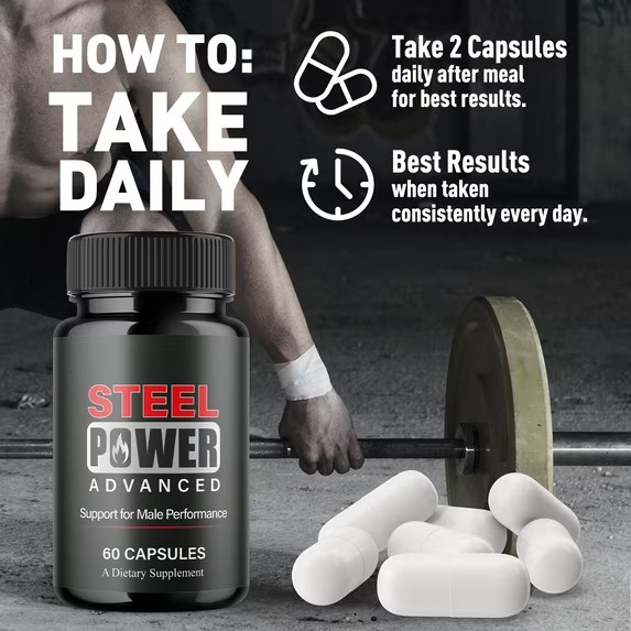 (1 Pack) Steel Power Advanced Male Health Support Supplement SteelPower 120 Caps