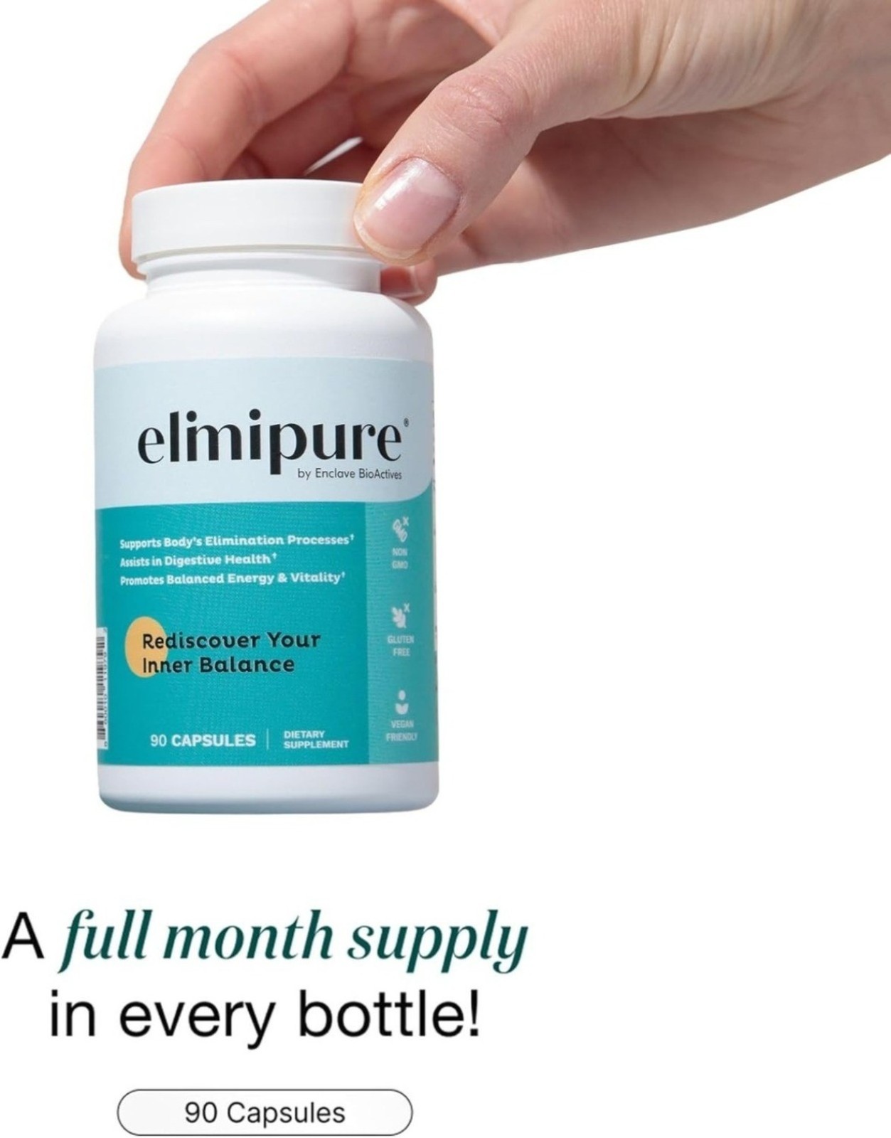 2bottles Elimipure Detox Gut Health 90 Capsules for digestive balance Exp 2028