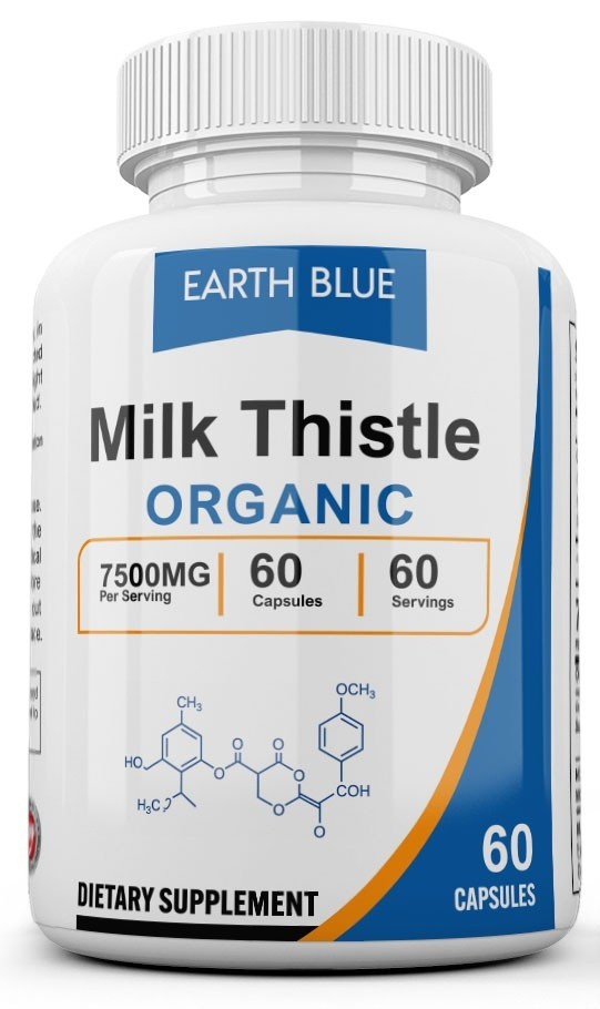 Organic Milk Thistle 7500 mg Strength 180 Veggie Caps 80% Silymarin 30:1 Liver