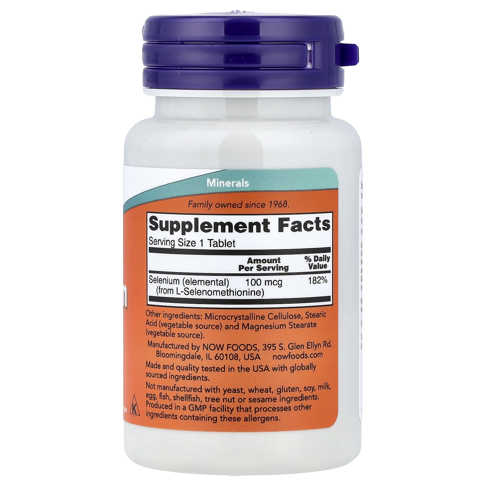 Selenium, 100 mcg, 100 Tablets