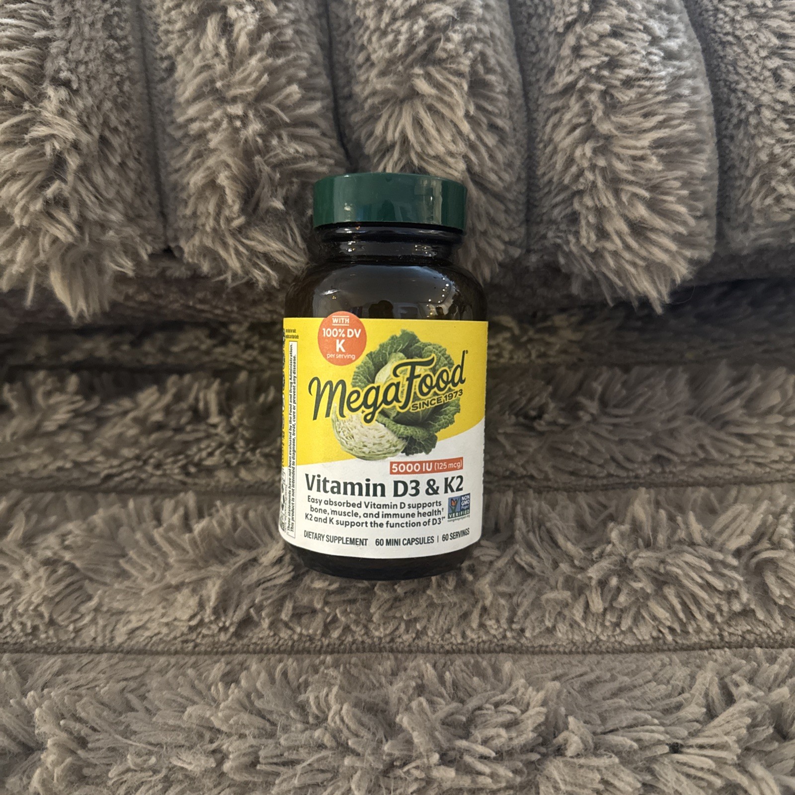 Vitamin D3 And K2 60 Caps 125 Mcg by MegaFood march 2027