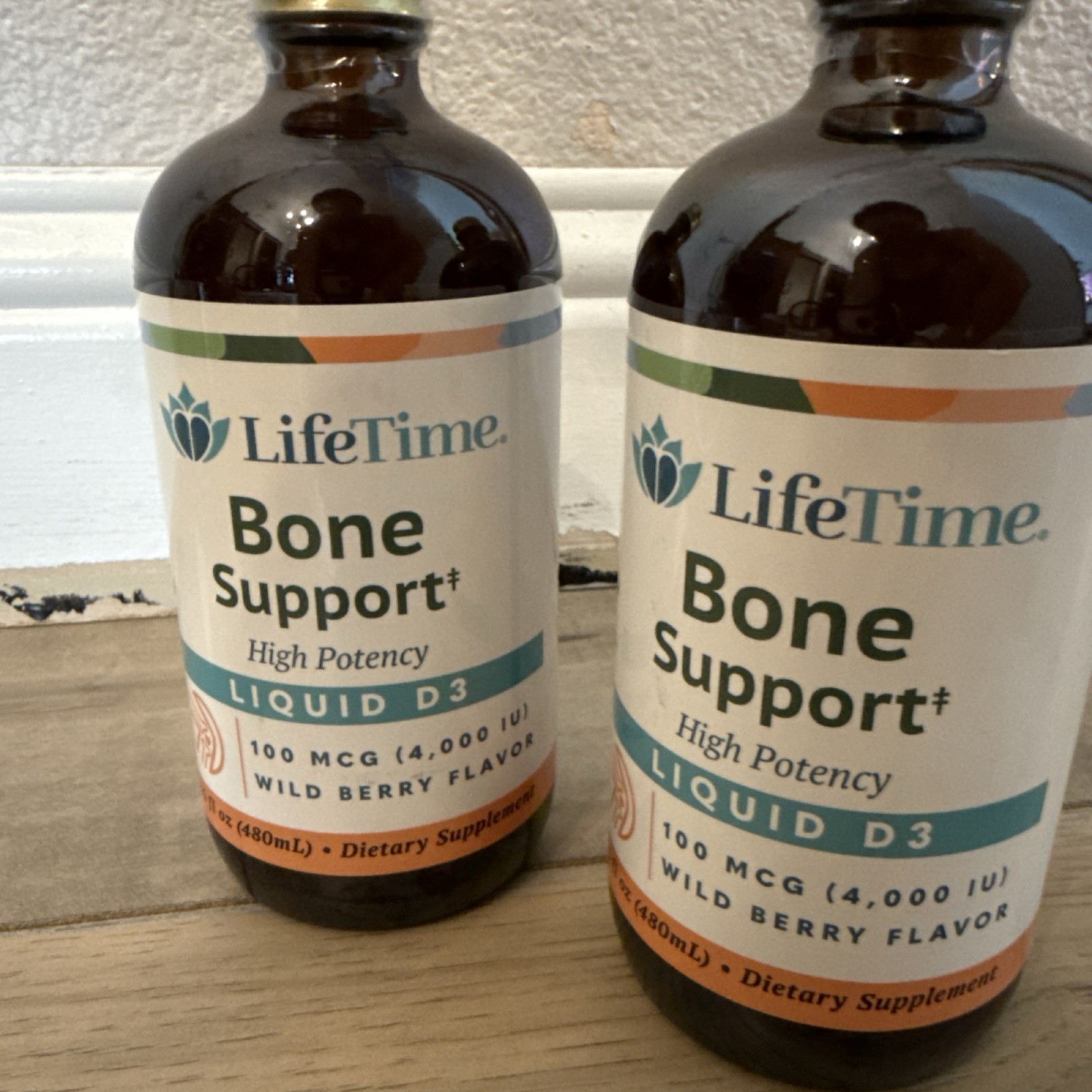 LifeTime Bone Support Liquid D3 100mcg 4000 IU Wild Berry Flavor 16oz 2 bottle