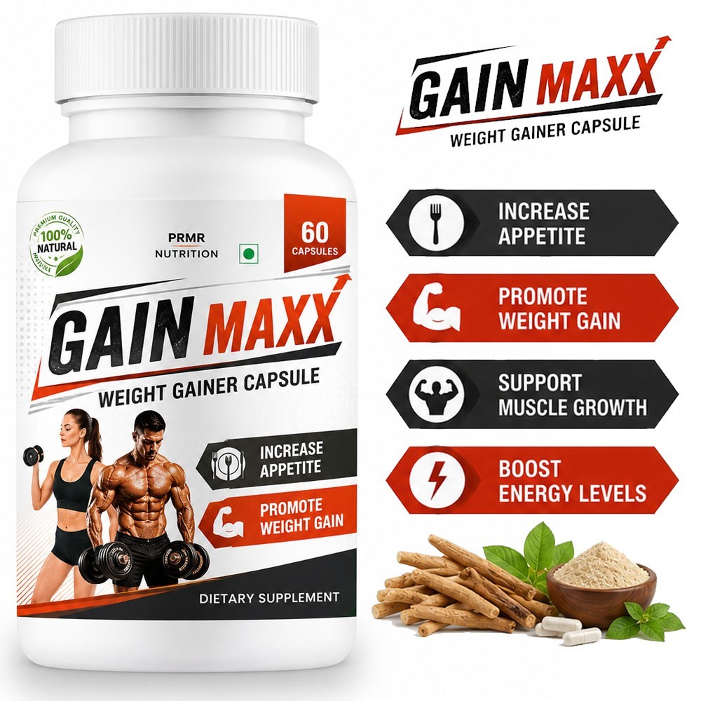 (PACK 1) Gain Maxx Weight Gainer Capsules Increase Support Weight Gain – 60 Caps