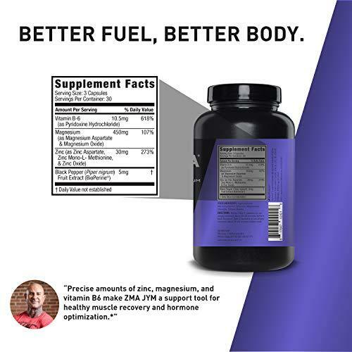 JYM Supplement Science ZMA Zinc/Magnesium Capsules Supplement – Zinc, Magnesium