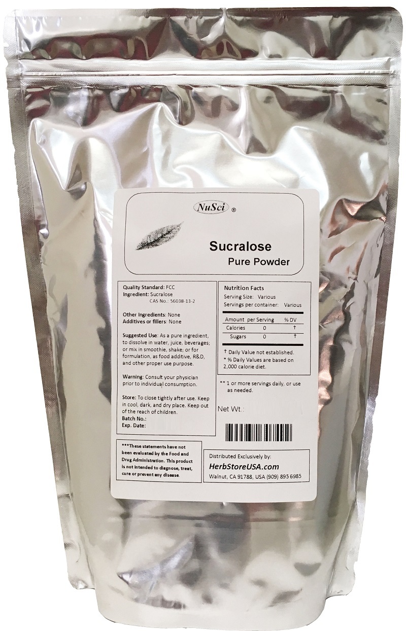 NuSci Pure Sucralose Powder 500g (1.1lb no calories 600 times sweeter than sugar