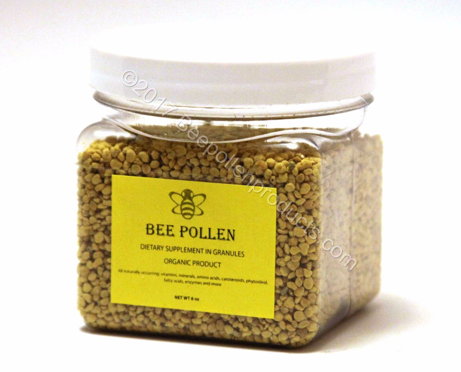 BEE POLLEN 100% Pure Natural Not Processed Raw Bee Pollen Granules 6 oz FDA Cert