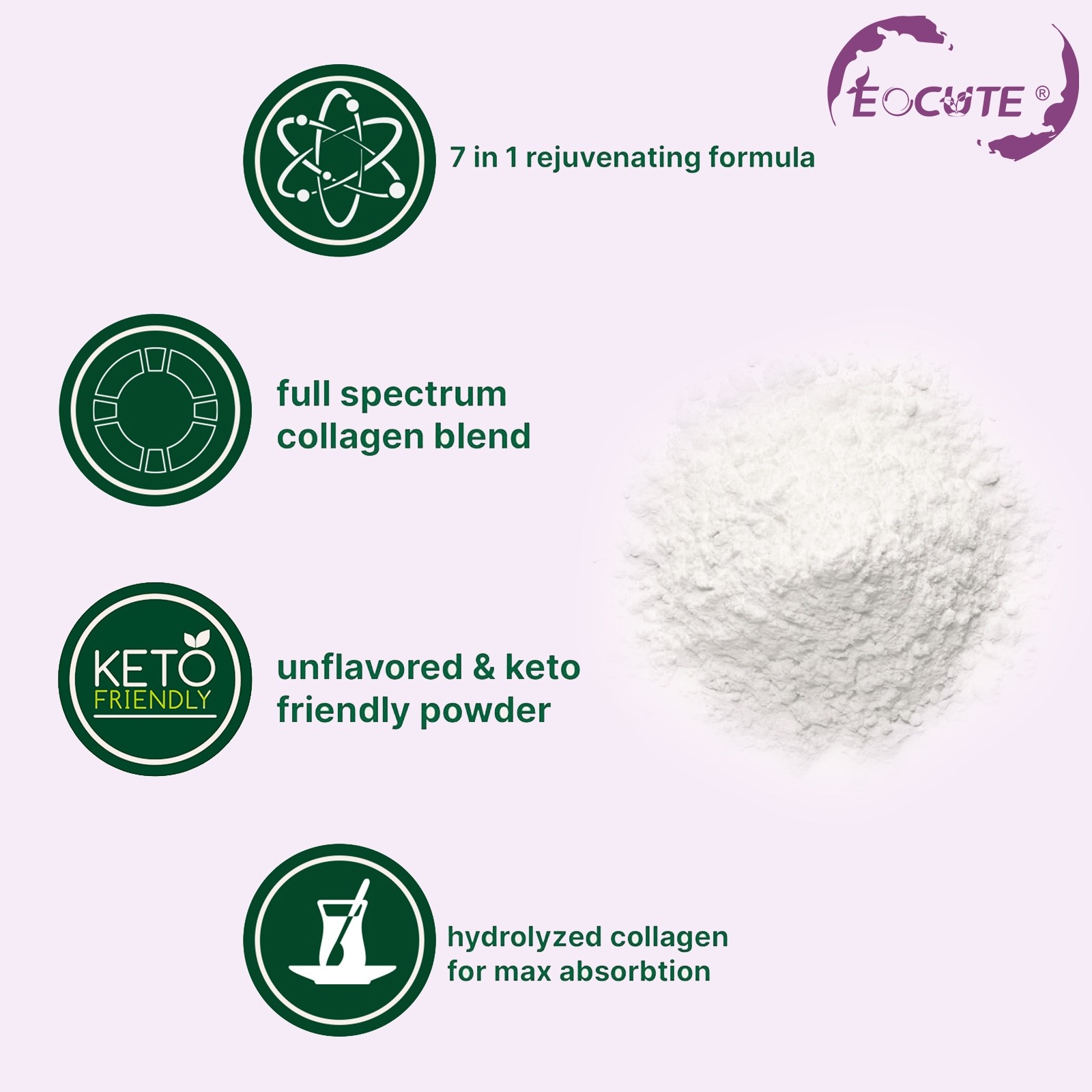 2 lbs Protein Powder Multi Collagen Peptides Powder-Hydrolyzed Protein Peptides