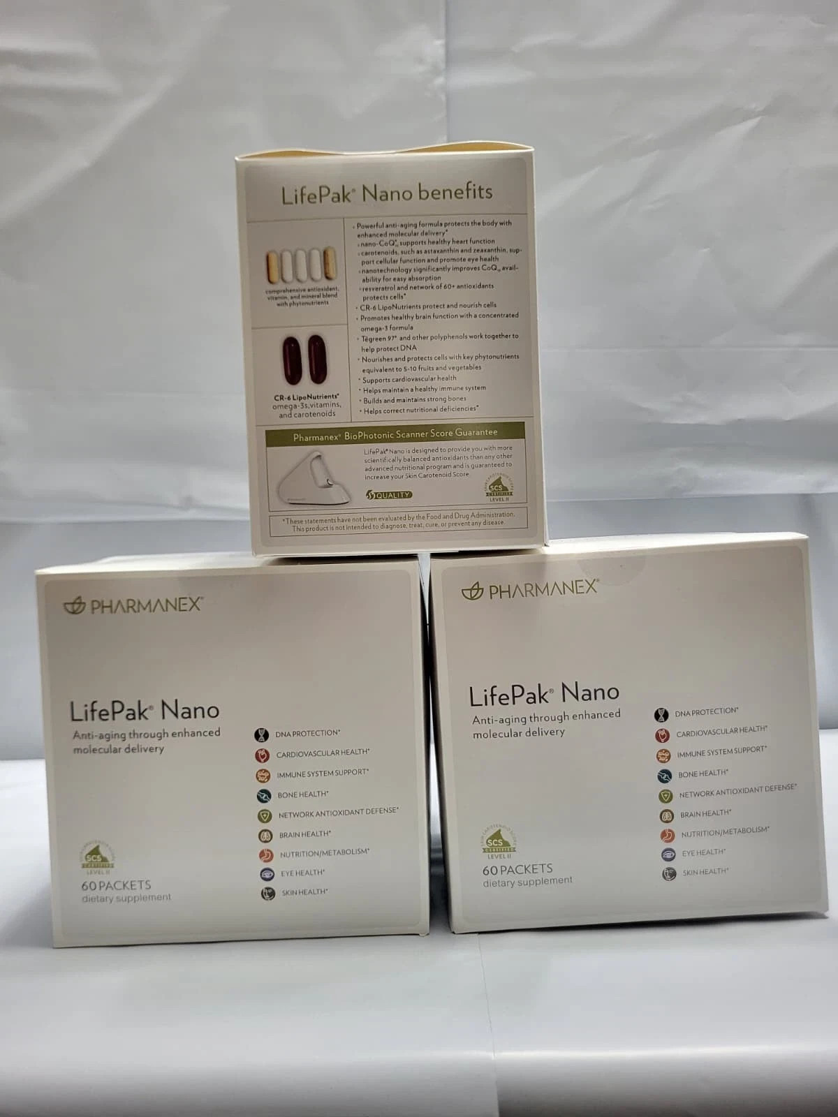 Pack of 3 Nu Skin Pharmanex LifePak Nano 60 Packets Exp 12/2027 NEW