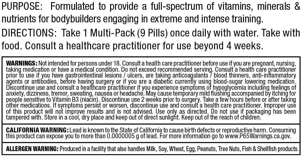 Allmax Nutrition Vitastack 30 Multi-Pack 90 Days Pack of 3 Total 810 Pills New