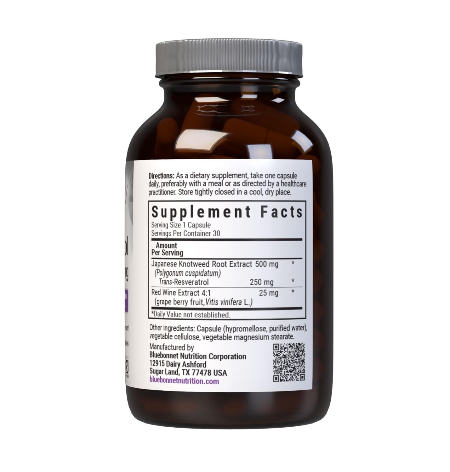 Bluebonnet Nutrition Beautiful Ally Resveratrol 250 Mg Protect Skin Integrity