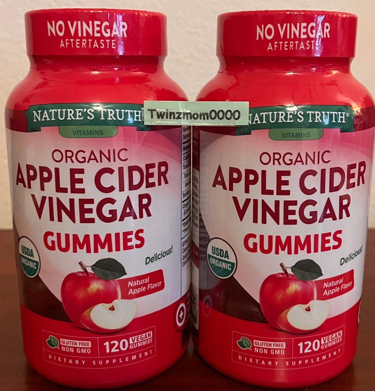 2X Apple Cider Vinegar 500mg 120 Vegan Gummies Nature’s Truth