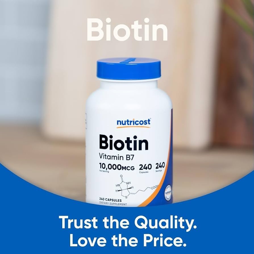 Nutricost Biotin (Vitamin B7) 10,000mcg (10mg), 240 Capsules