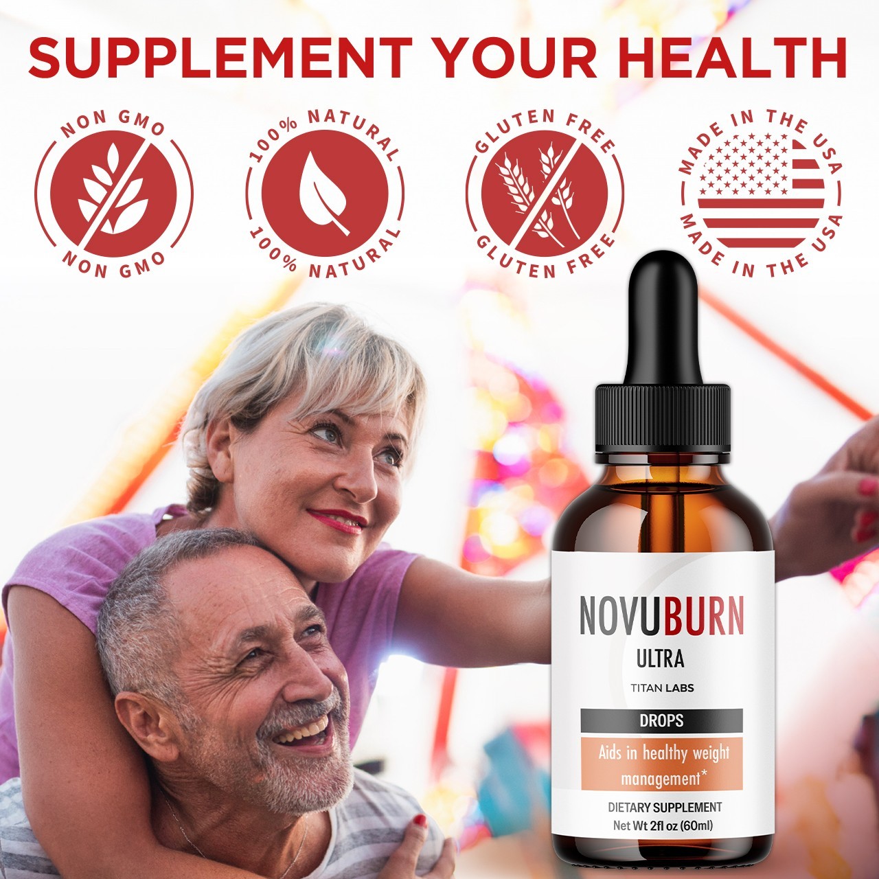 (3 Pack) NovuBurn Drops Natural Health & Fitness Support Novu Burn 90 Servings