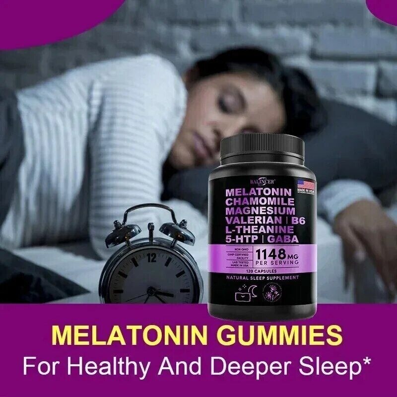Sleep Aid Fall Asleep Calm Sleep Promote Relaxation Boosts Mood 120 Capsules