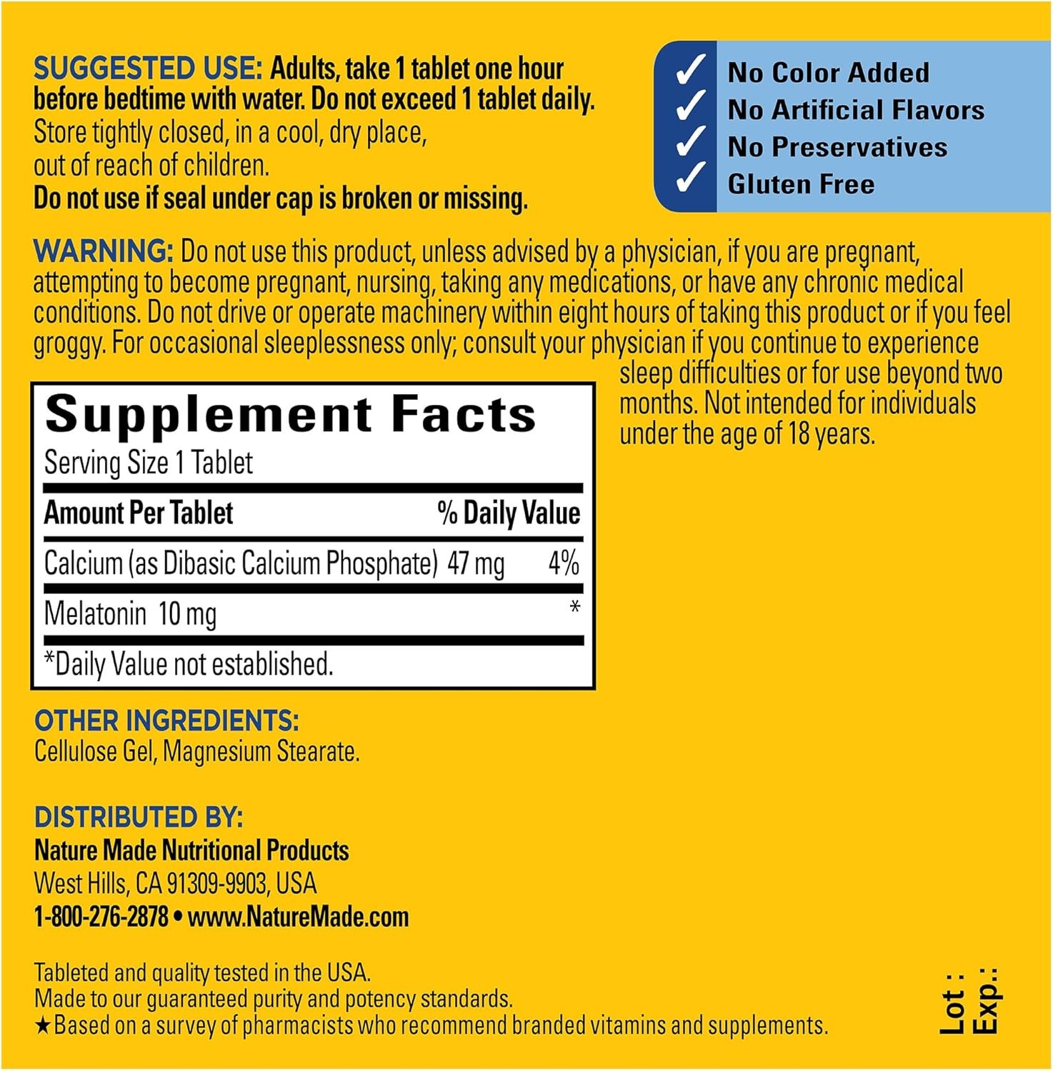 Nature Made Melatonin 10mg Maximum Strength Tablets, 70 Count (Pack of 1)