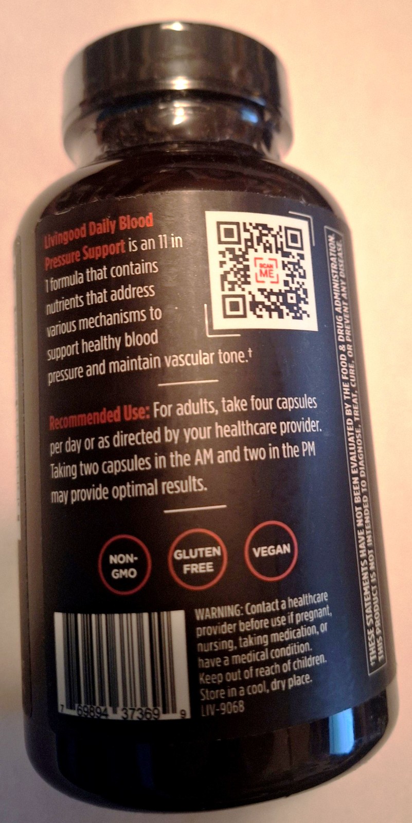 Livingood Daily Blood Pressure Support 120 caps heart health supplement exp 2027