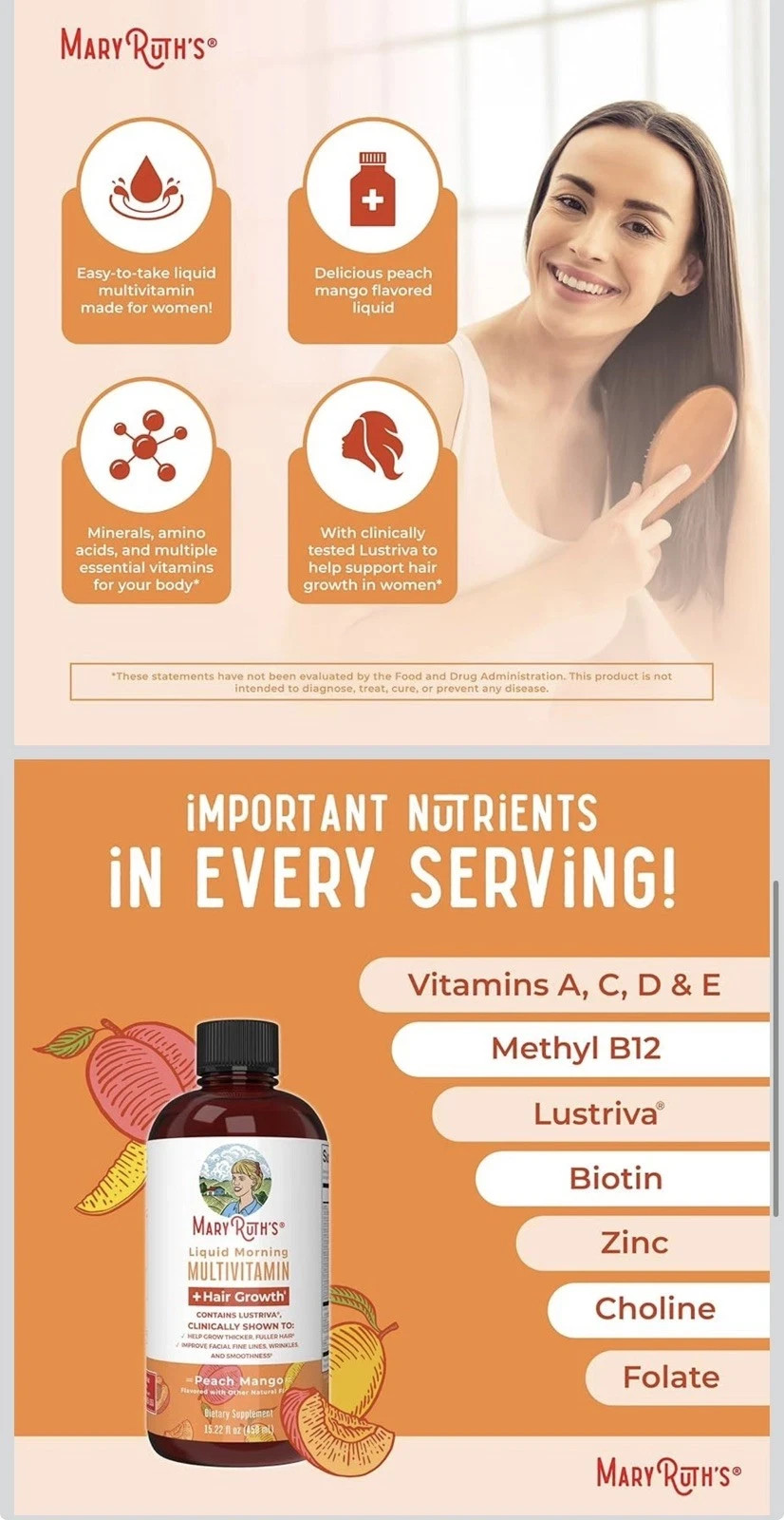 MaryRuth’s Liquid Multivitamin + Hair Growth – Clinically Tested Lustriva for Th