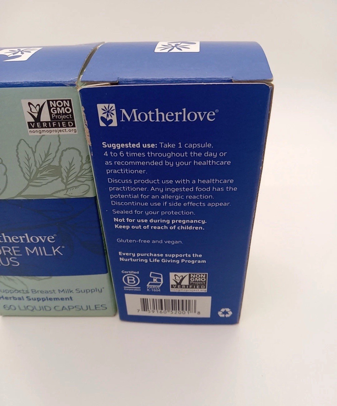 Motherlove More Milk Plus, 60 Capsules Each, 2 Pack Exp 9/2025