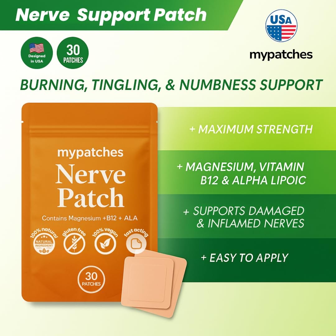 Nerve Patch with Magnesium, B12 & Alpha Lipoic Acid – with Natural Ingredient…