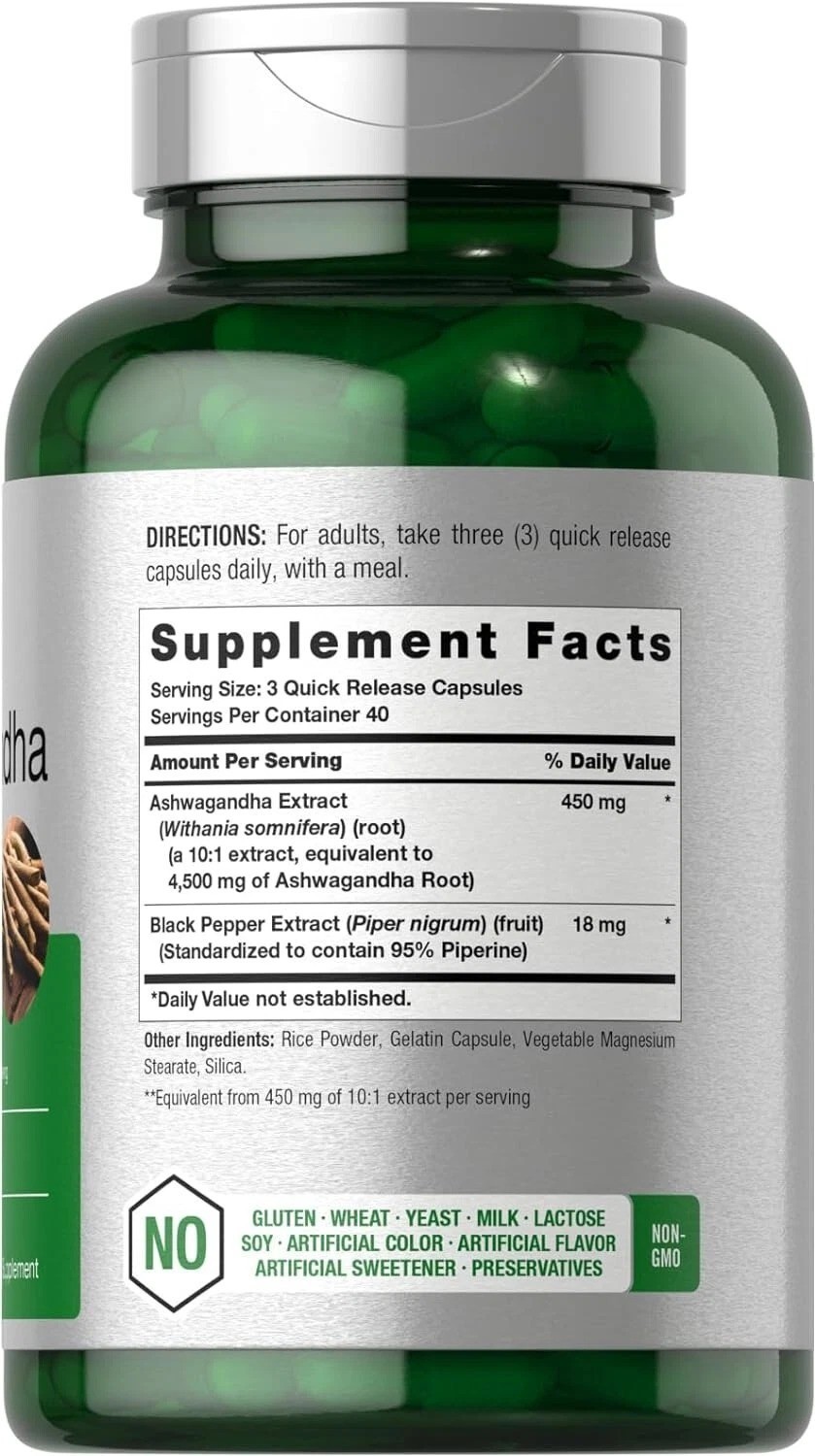 Ashwagandha Capsules | 4500 mg | 120 Count | by Horbaach……