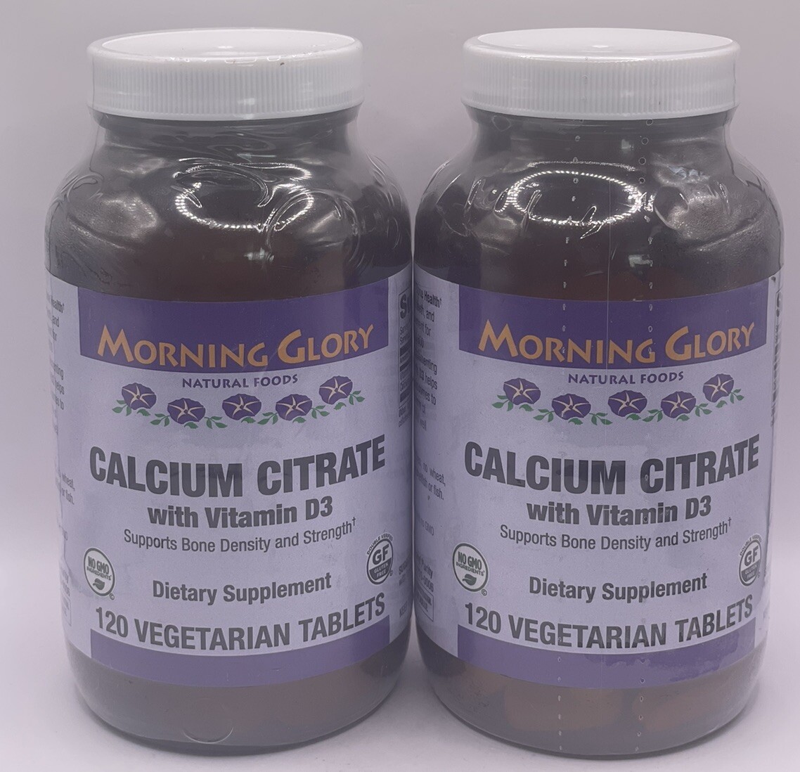 2-Pack 120 Veg Tablets Morning Glory Calcium Citrate with Vitamin D3 Exp:2026