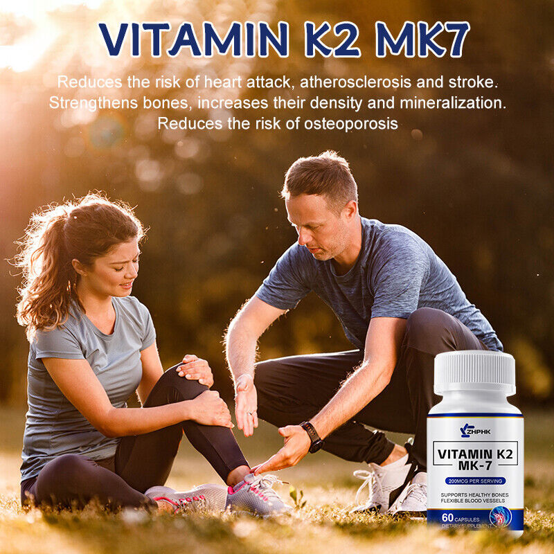 Vitamin K2 200 mcg as MK-7 Extra Strength 60 Veg Capsules Non-GMO, Gluten Free