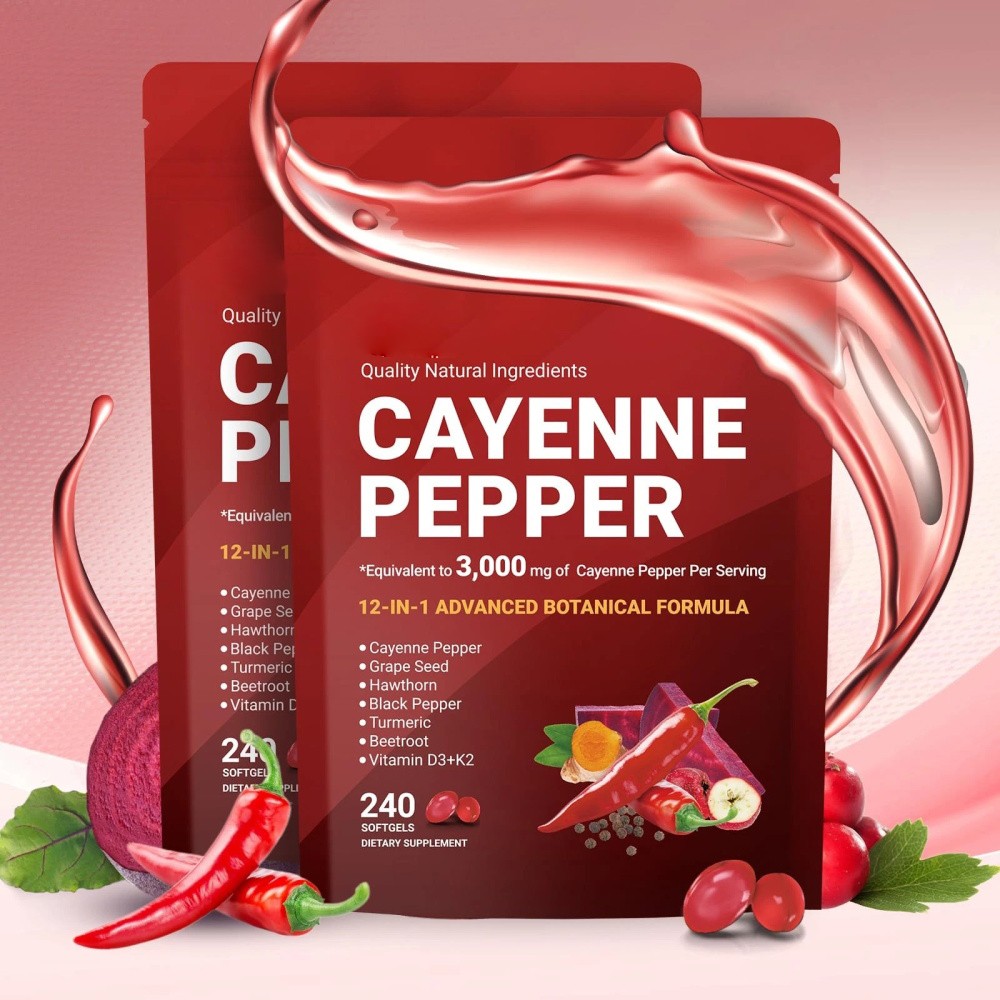 Cayenne Softgels Softgels Supplement, Supports Leg Vein, 240 Pepper /1Bag