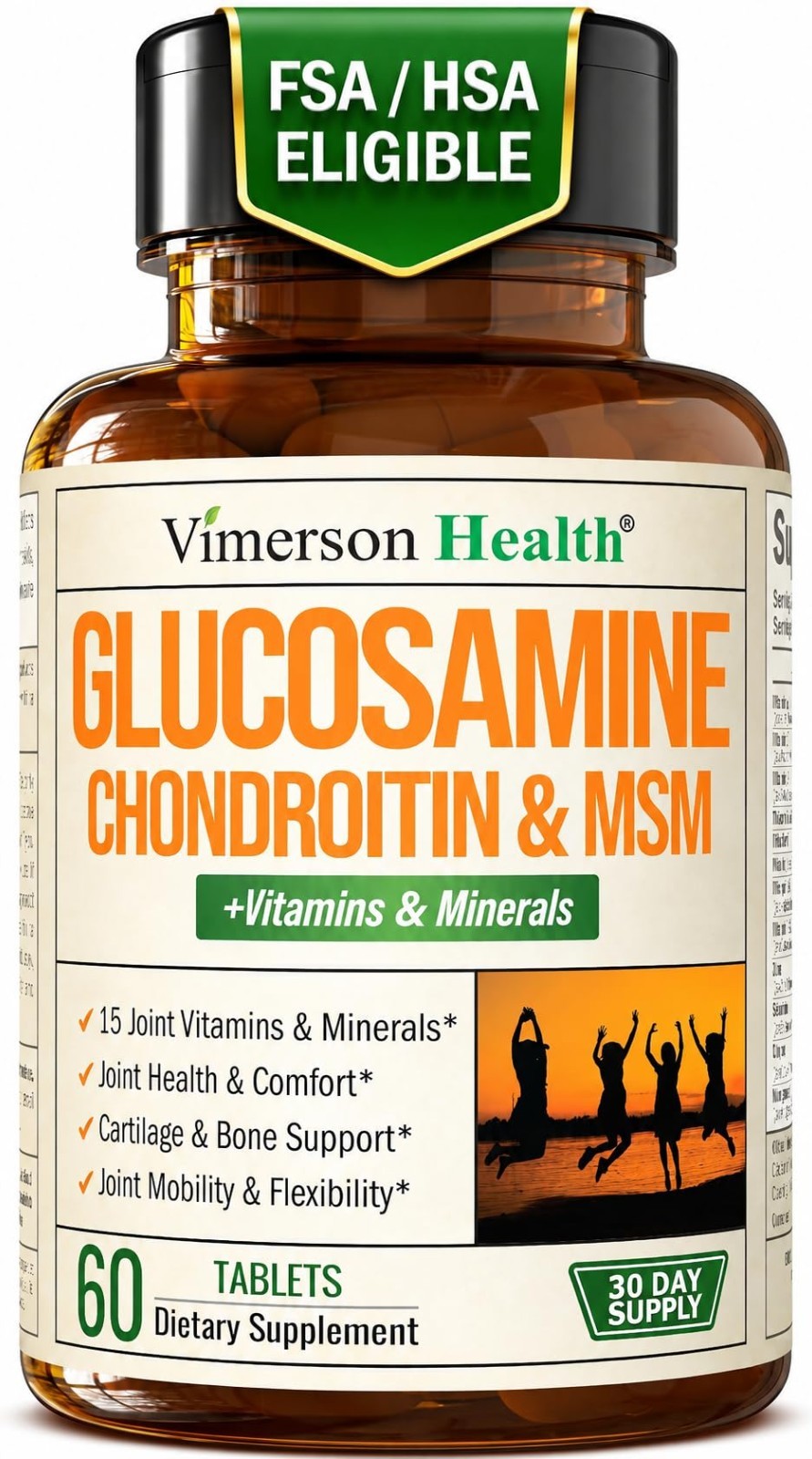 Advanced Joint Support Supplements – Glucosamine, Chondroitin & MSM – 60 Tabs
