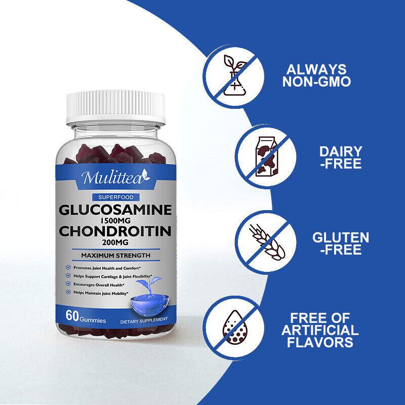 Glucosamine Chondroitin Glucosamine Sulfate For Bones, Joint Support 60 Gummies