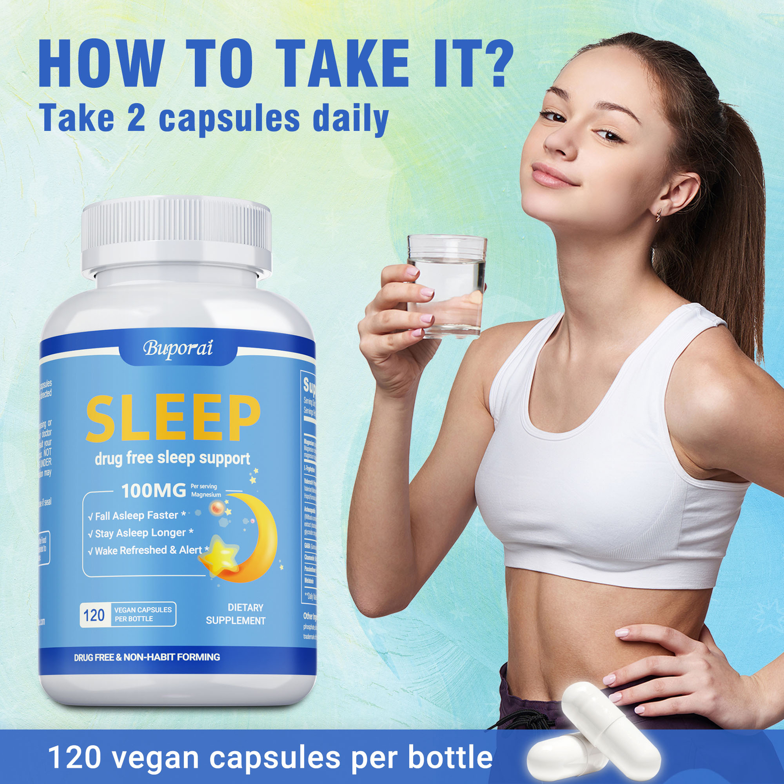 Sleep Capsules – Melatonin, Promotes Sleep and Relieves Anxiety and Stress