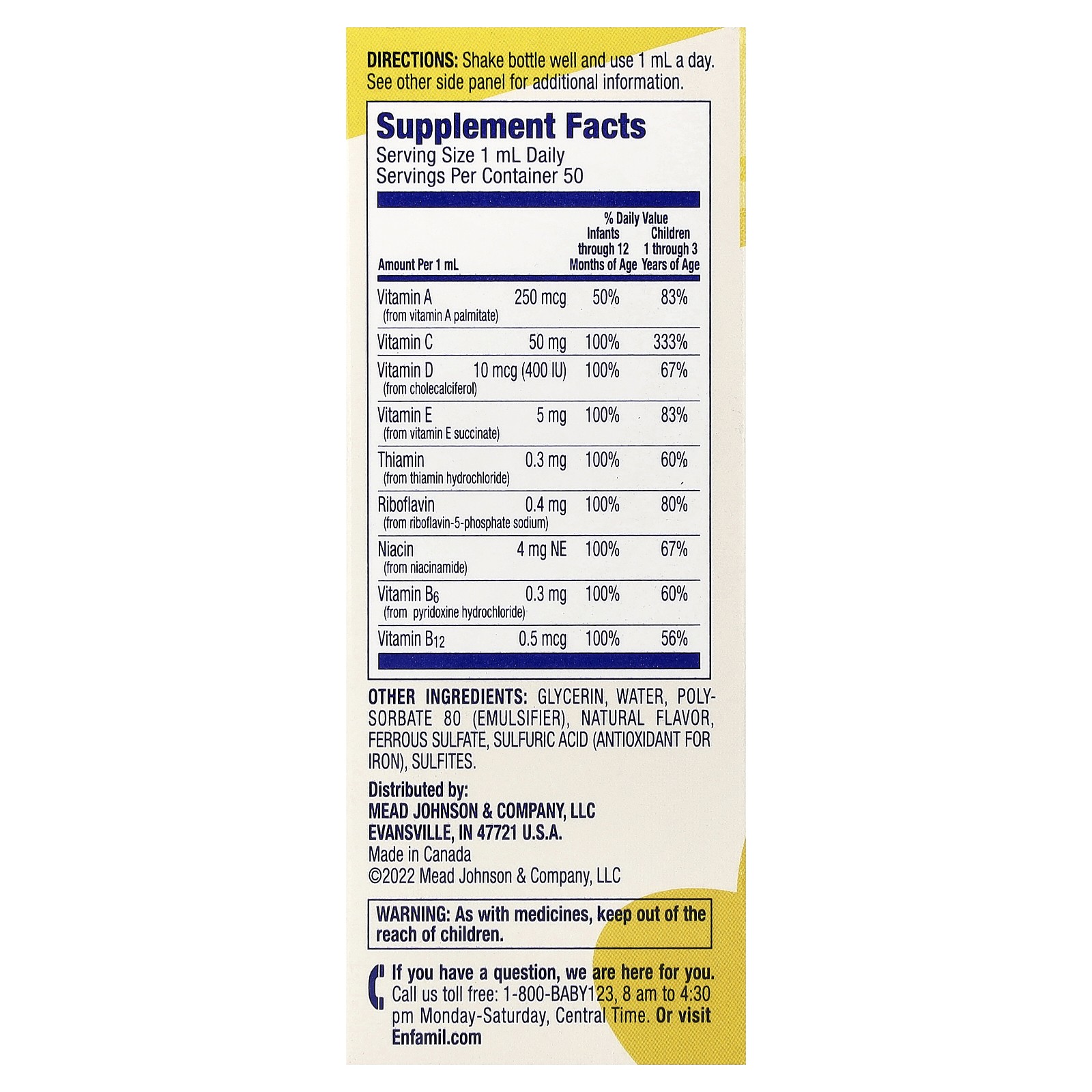 Poly Vi Sol®, Multivitamin Drops, Growth & Immune Health, 6-24 Months, 1 2/3 fl