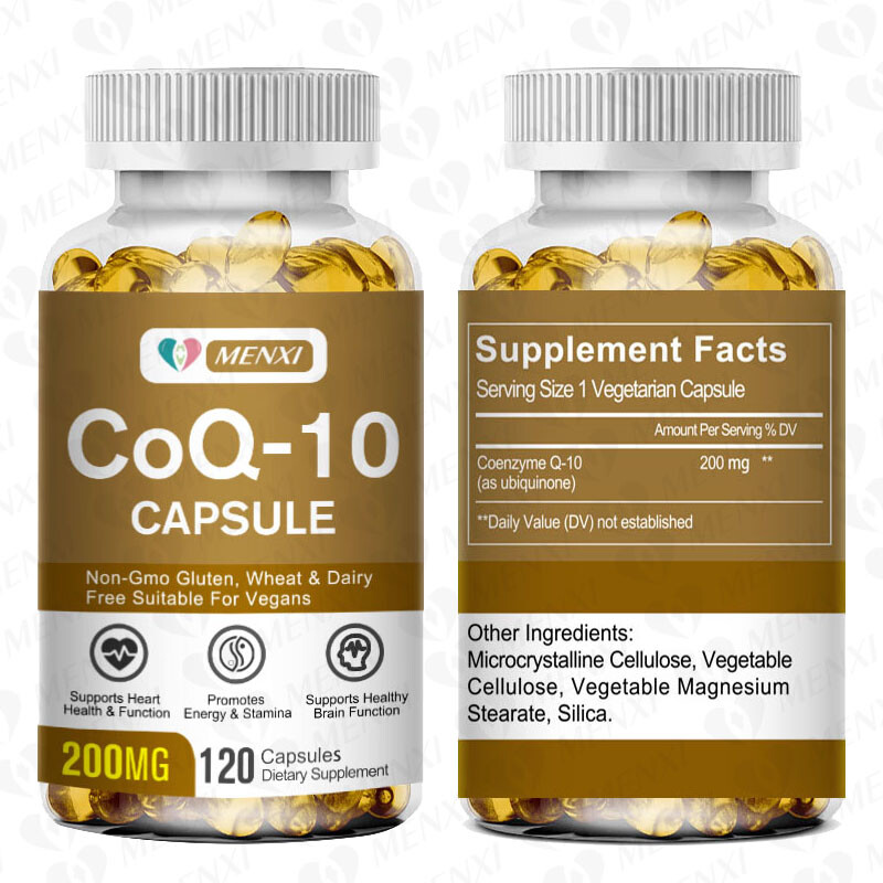 CoQ10 Coenzyme Q-10 Coenzyme 200mg Capsules BIOPERINE Antioxidant Heart Energy