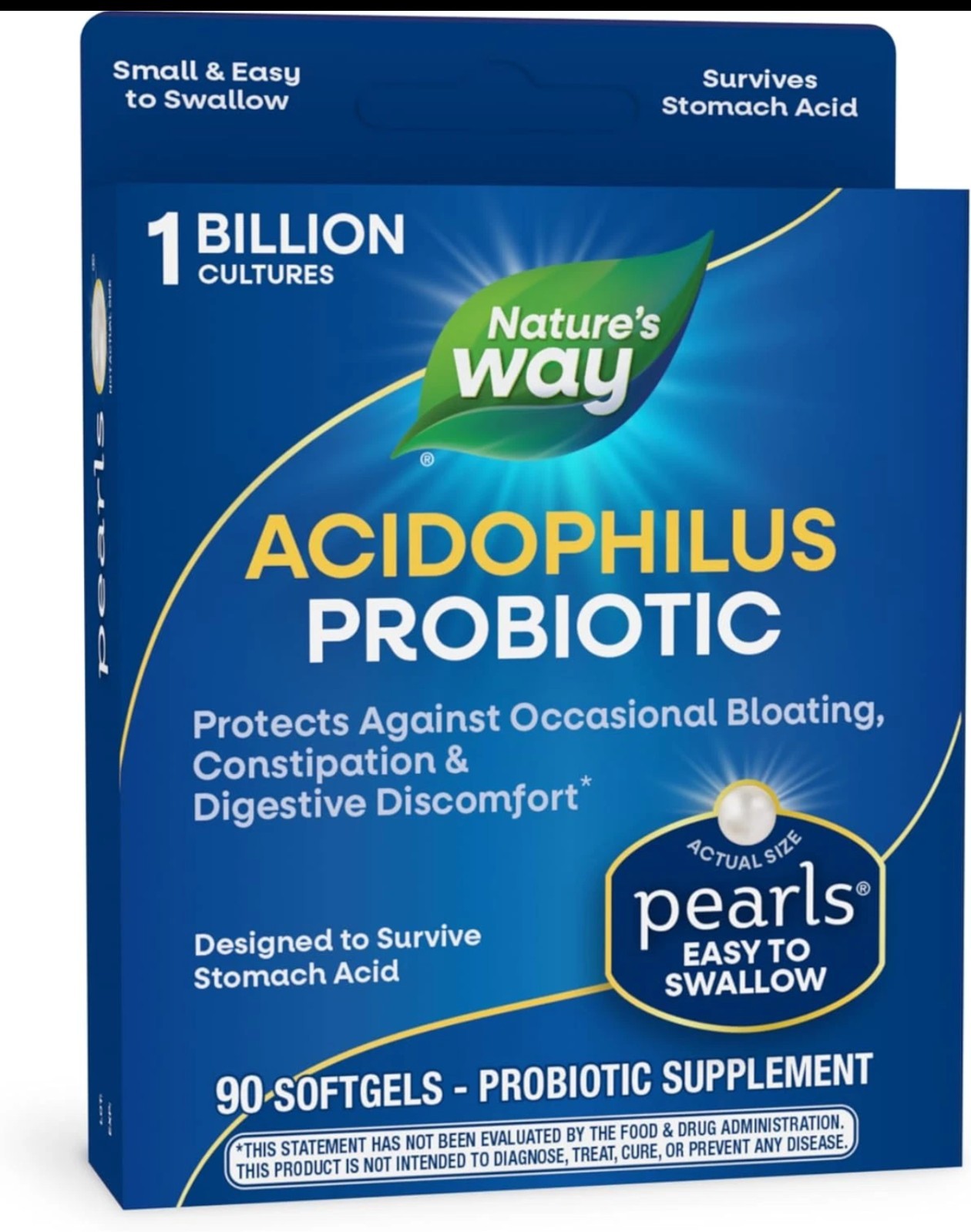 Nature’s Way Acidophilus Probiotic Pearls, Supports Digestive 90 Softgels SEALED